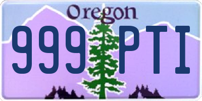 OR license plate 999PTI