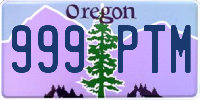 OR license plate 999PTM