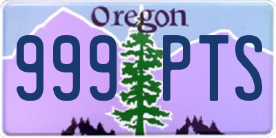 OR license plate 999PTS