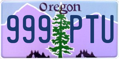 OR license plate 999PTU