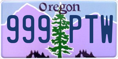 OR license plate 999PTW