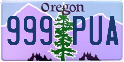 OR license plate 999PUA