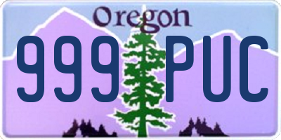OR license plate 999PUC