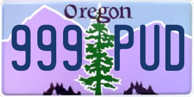OR license plate 999PUD
