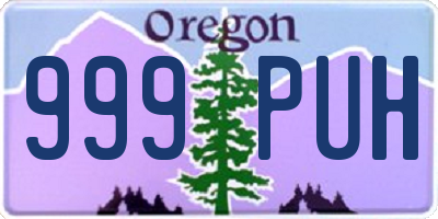 OR license plate 999PUH