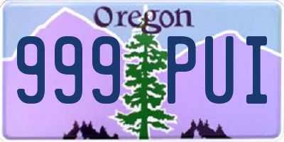 OR license plate 999PUI