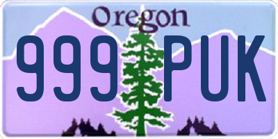 OR license plate 999PUK