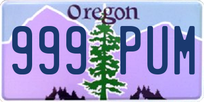 OR license plate 999PUM