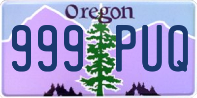 OR license plate 999PUQ