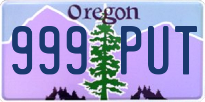OR license plate 999PUT