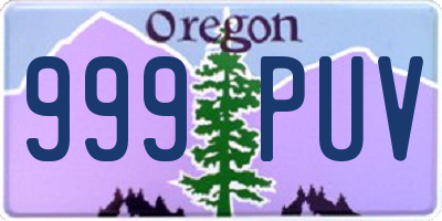 OR license plate 999PUV