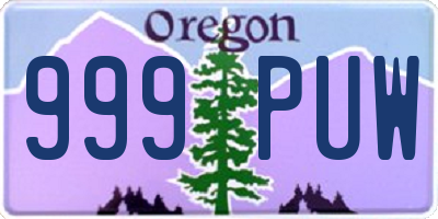 OR license plate 999PUW