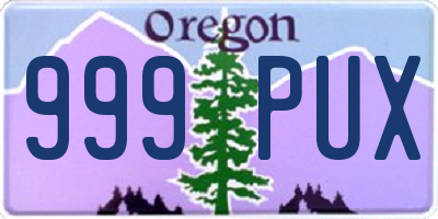 OR license plate 999PUX