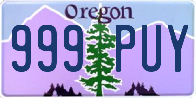 OR license plate 999PUY