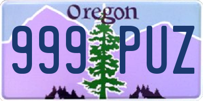 OR license plate 999PUZ