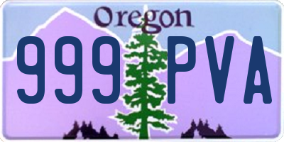 OR license plate 999PVA