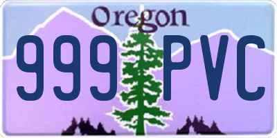OR license plate 999PVC