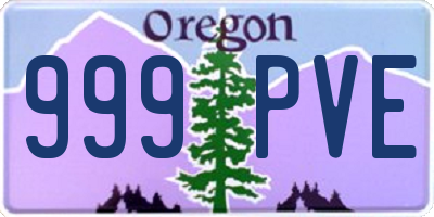 OR license plate 999PVE