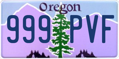 OR license plate 999PVF