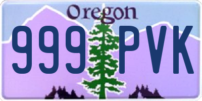 OR license plate 999PVK