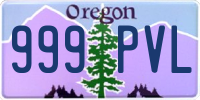 OR license plate 999PVL