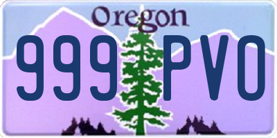 OR license plate 999PVO