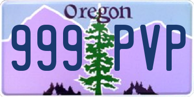OR license plate 999PVP
