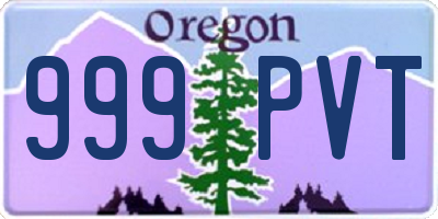 OR license plate 999PVT