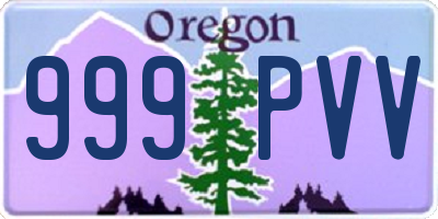 OR license plate 999PVV