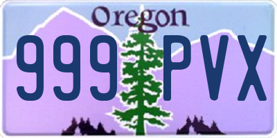 OR license plate 999PVX