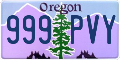 OR license plate 999PVY