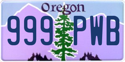 OR license plate 999PWB