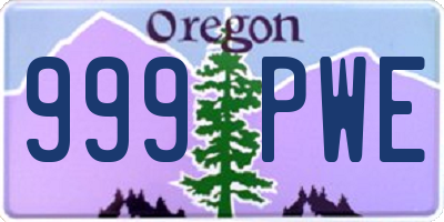 OR license plate 999PWE