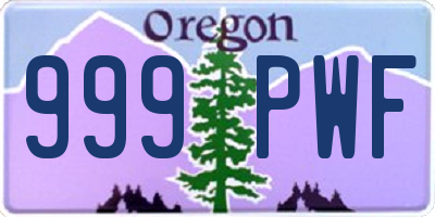 OR license plate 999PWF