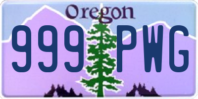 OR license plate 999PWG