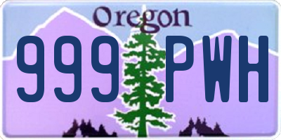 OR license plate 999PWH
