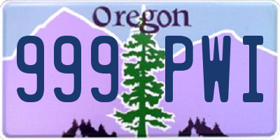 OR license plate 999PWI