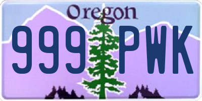 OR license plate 999PWK