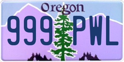 OR license plate 999PWL