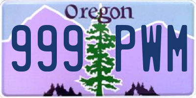 OR license plate 999PWM