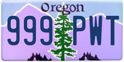 OR license plate 999PWT