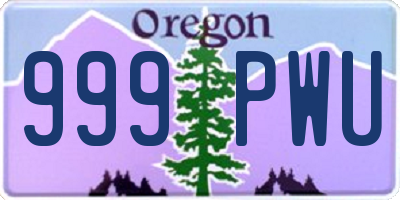 OR license plate 999PWU