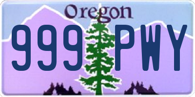 OR license plate 999PWY