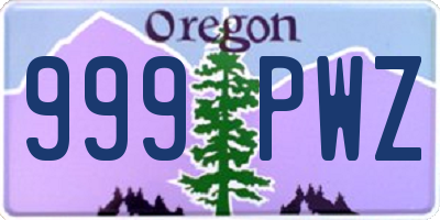 OR license plate 999PWZ