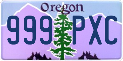 OR license plate 999PXC