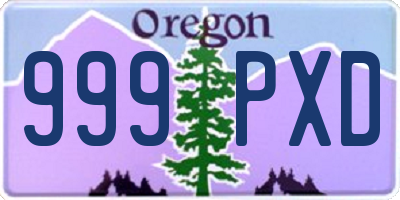 OR license plate 999PXD