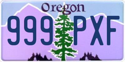 OR license plate 999PXF