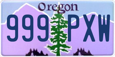 OR license plate 999PXW