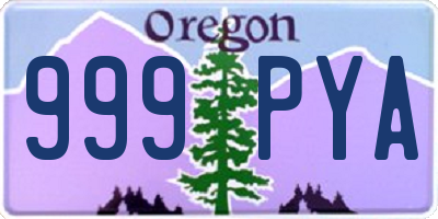 OR license plate 999PYA