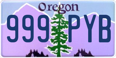 OR license plate 999PYB